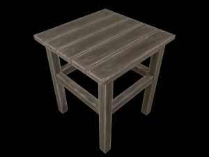 stool trees low poly 6 texture options and high poly 3D Model