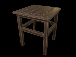 stool trees low poly 6 texture options and high poly 3D Model
