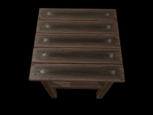 stool trees low poly 6 texture options and high poly 3D Model