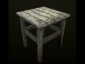 stool trees low poly 6 texture options and high poly 3D Model
