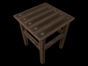 stool trees low poly 6 texture options and high poly 3D 模型