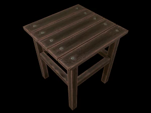 stool trees low poly 6 texture options and high poly 3D Model