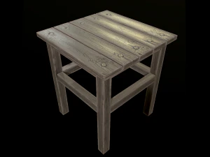 stool trees low poly 6 texture options and high poly 3D Model