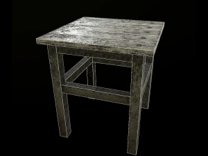 stool trees low poly 6 texture options and high poly 3D Model