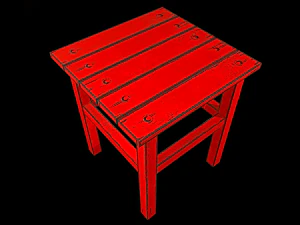 stool trees low poly 6 texture options and high poly 3D Model