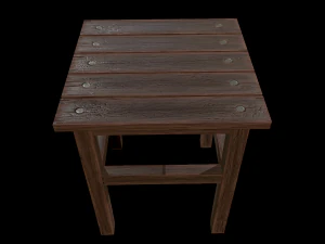stool trees low poly 6 texture options and high poly 3D Model