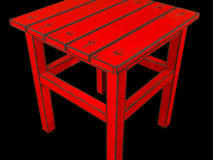 stool trees low poly 6 texture options and high poly 3D 模型