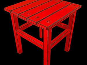 stool trees low poly 6 texture options and high poly 3D Model