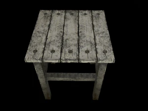 stool trees low poly 6 texture options and high poly 3D Model