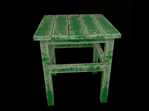 stool trees low poly 6 texture options and high poly 3D Model