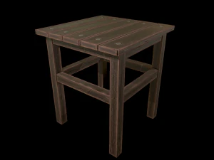 stool trees low poly 6 texture options and high poly 3D Model