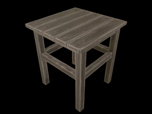 stool trees low poly 6 texture options and high poly 3D Model