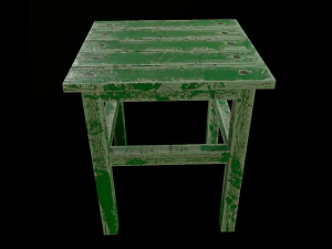 stool trees low poly 6 texture options and high poly 3D Model