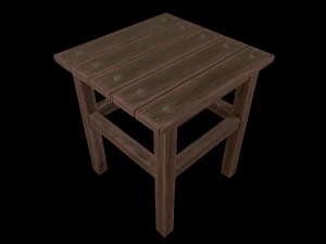 stool trees low poly 6 texture options and high poly 3D Model
