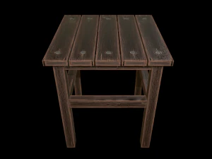 stool trees low poly 6 texture options and high poly 3D Model