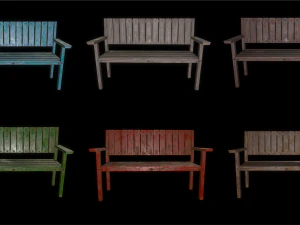 &aacute;rvores de banco low poly 6 op&ccedil;&otilde;es de textura e high poly Modelo 3D