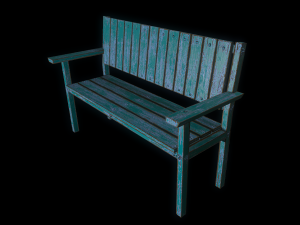 bench trees low poly 6 texture options and high poly 3D 模型