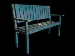 bench trees low poly 6 texture options and high poly 3D 模型