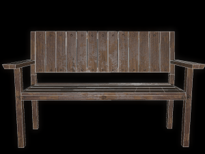 bench trees low poly 6 texture options and high poly 3D 模型