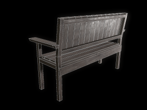 bench trees low poly 6 texture options and high poly 3D 模型