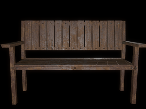 bench trees low poly 6 texture options and high poly 3D 模型