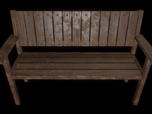 bench trees low poly 6 texture options and high poly 3D 模型