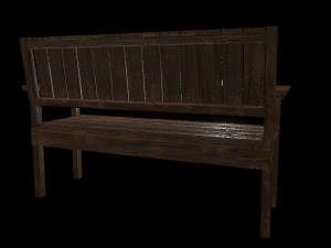 bench trees low poly 6 texture options and high poly 3D 模型