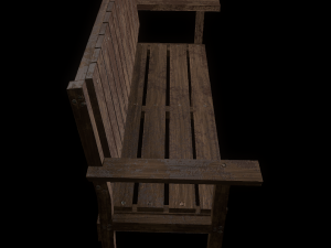 bench trees low poly 6 texture options and high poly 3D 模型