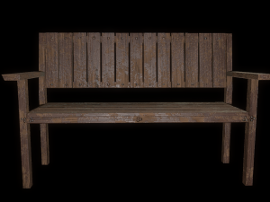 bench trees low poly 6 texture options and high poly 3D 模型