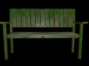 bench trees low poly 6 texture options and high poly 3D 模型