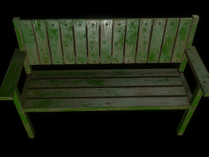 bench trees low poly 6 texture options and high poly 3D 模型