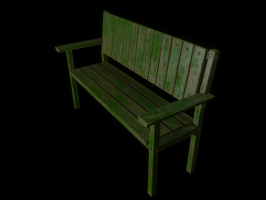 bench trees low poly 6 texture options and high poly 3D 模型
