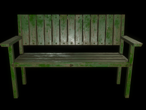 bench trees low poly 6 texture options and high poly 3D 模型