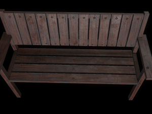 bench trees low poly 6 texture options and high poly 3D 模型