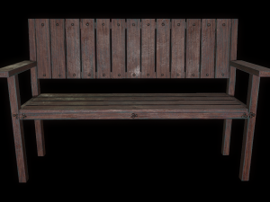 bench trees low poly 6 texture options and high poly 3D 模型