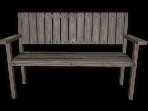 bench trees low poly 6 texture options and high poly 3D 模型