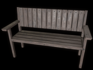 bench trees low poly 6 texture options and high poly 3D 模型