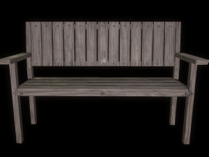 bench trees low poly 6 texture options and high poly 3D 模型