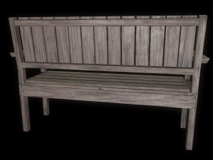bench trees low poly 6 texture options and high poly 3D 模型
