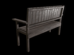 bench trees low poly 6 texture options and high poly 3D 模型