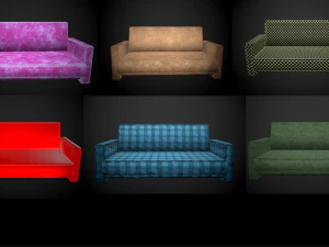 divano 6 opzioni di texture Modello 3D