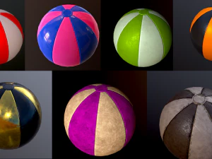 बीच बॉल लो पॉली और हाई पॉली 3D मॉडल