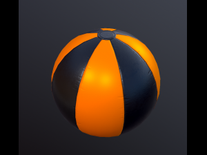 beach ball low poly and high poly Modelo 3D