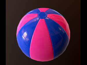 beach ball low poly and high poly Modelo 3D