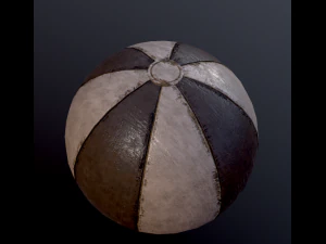 beach ball low poly and high poly 3D Model