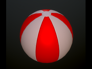 beach ball low poly and high poly Modelo 3D