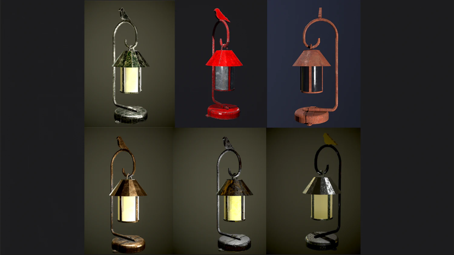 flashlights low poly 6 texture options 3D Model .c4d .max .obj .3ds .fbx .stl .blend 