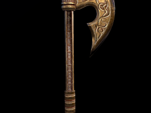 axe viking low poly 6 texture options and high poly 3D Modell