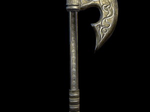 axe viking low poly 6 texture options and high poly 3D Modell