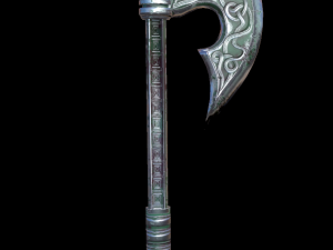 axe viking low poly 6 texture options and high poly 3D Modell